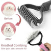 Cat Hair Removal Comb Dog Hair Removal Brush Stainless Steel Double Sided Pet Grooming Brush Removing Tangles Cat Accessories